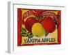 Fruit Crate Labels: Red Ribbon Brand Yakima Apples; Yakima County Horticultural Union-null-Framed Art Print