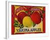 Fruit Crate Labels: Red Ribbon Brand Yakima Apples; Yakima County Horticultural Union-null-Framed Art Print