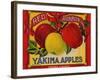 Fruit Crate Labels: Red Ribbon Brand Yakima Apples; Yakima County Horticultural Union-null-Framed Art Print