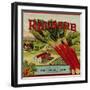 Fruit Crate Labels: Rhubarb; Packed and Shipped by Washington Berry Growers Association-null-Framed Art Print