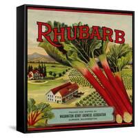 Fruit Crate Labels: Rhubarb; Packed and Shipped by Washington Berry Growers Association-null-Framed Stretched Canvas