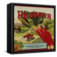 Fruit Crate Labels: Rhubarb; Packed and Shipped by Washington Berry Growers Association-null-Framed Stretched Canvas