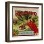 Fruit Crate Labels: Rhubarb; Packed and Shipped by Washington Berry Growers Association-null-Framed Art Print