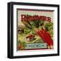 Fruit Crate Labels: Rhubarb; Packed and Shipped by Washington Berry Growers Association-null-Framed Art Print