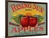 Fruit Crate Labels: Rising Sun Fancy Apples; F.E. Nellis and Company-null-Framed Art Print