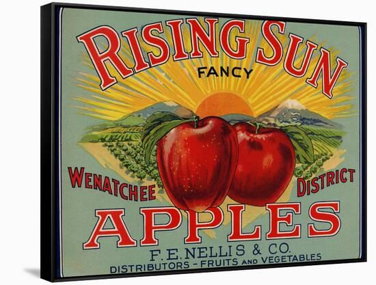 Fruit Crate Labels: Rising Sun Fancy Apples; F.E. Nellis and Company-null-Framed Stretched Canvas