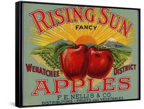 Fruit Crate Labels: Rising Sun Fancy Apples; F.E. Nellis and Company-null-Framed Stretched Canvas