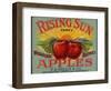 Fruit Crate Labels: Rising Sun Fancy Apples; F.E. Nellis and Company-null-Framed Art Print