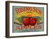 Fruit Crate Labels: Rising Sun Fancy Apples; F.E. Nellis and Company-null-Framed Art Print