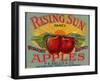 Fruit Crate Labels: Rising Sun Fancy Apples; F.E. Nellis and Company-null-Framed Art Print