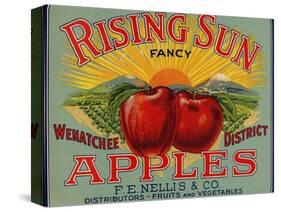 Fruit Crate Labels: Rising Sun Fancy Apples; F.E. Nellis and Company-null-Stretched Canvas