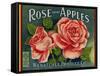 Fruit Crate Labels: Rose Brand Apples; Wenatchee Produce Company-null-Framed Stretched Canvas