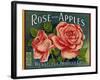 Fruit Crate Labels: Rose Brand Apples; Wenatchee Produce Company-null-Framed Art Print