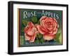 Fruit Crate Labels: Rose Brand Apples; Wenatchee Produce Company-null-Framed Art Print