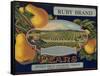 Fruit Crate Labels: Ruby Brand Pears; Entiat Fruit Growers League-null-Framed Stretched Canvas