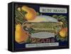 Fruit Crate Labels: Ruby Brand Pears; Entiat Fruit Growers League-null-Framed Stretched Canvas