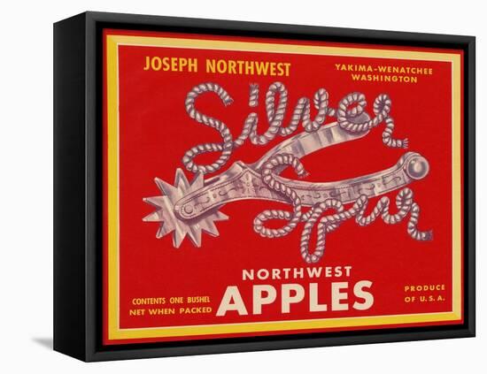 Fruit Crate Labels: Silver Spur Northwest Apples-null-Framed Stretched Canvas