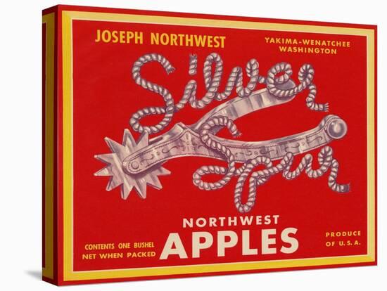 Fruit Crate Labels: Silver Spur Northwest Apples-null-Stretched Canvas