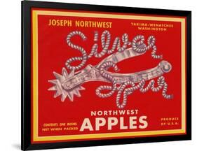 Fruit Crate Labels: Silver Spur Northwest Apples-null-Framed Art Print