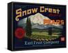Fruit Crate Labels: Snow Crest Brand Pears; Earl Fruit Company-null-Framed Stretched Canvas