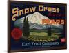 Fruit Crate Labels: Snow Crest Brand Pears; Earl Fruit Company-null-Framed Art Print