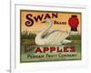 Fruit Crate Labels: Swan Brand Extra Fancy Apples; Perham Fruit Company-null-Framed Art Print