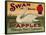 Fruit Crate Labels: Swan Brand Extra Fancy Apples; Perham Fruit Company-null-Framed Stretched Canvas