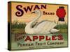 Fruit Crate Labels: Swan Brand Extra Fancy Apples; Perham Fruit Company-null-Stretched Canvas