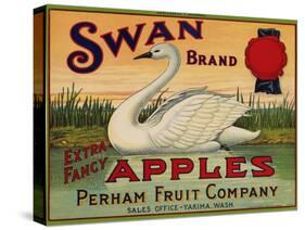 Fruit Crate Labels: Swan Brand Extra Fancy Apples; Perham Fruit Company-null-Stretched Canvas