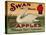 Fruit Crate Labels: Swan Brand Extra Fancy Apples; Perham Fruit Company-null-Stretched Canvas