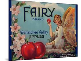 Fruit Crate Labels: Wenatchee Valley Apples; Fairy Brand-null-Mounted Art Print
