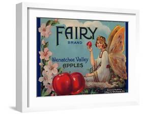 Fruit Crate Labels: Wenatchee Valley Apples; Fairy Brand-null-Framed Art Print