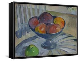 Fruit dish on a Garden Chair, c.1890-Paul Gauguin-Framed Stretched Canvas