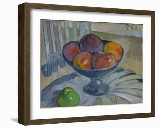 Fruit dish on a Garden Chair, c.1890-Paul Gauguin-Framed Giclee Print