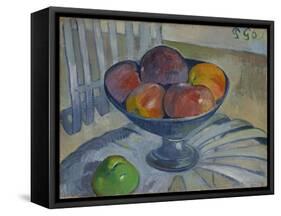 Fruit dish on a Garden Chair, c.1890-Paul Gauguin-Framed Stretched Canvas