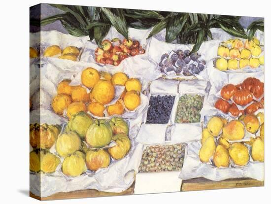 Fruit Displayed on a Stand, 1881-Gustave Caillebotte-Stretched Canvas