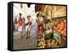 Fruit Displayed Outside Shop, Calvi, Corsica, France-Yadid Levy-Framed Stretched Canvas