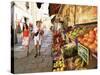 Fruit Displayed Outside Shop, Calvi, Corsica, France-Yadid Levy-Stretched Canvas