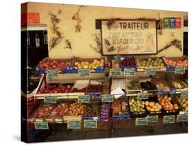 Fruit Displayed Outside Shop, Calvi, Corsica, France-Yadid Levy-Stretched Canvas