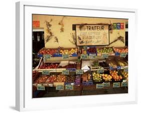 Fruit Displayed Outside Shop, Calvi, Corsica, France-Yadid Levy-Framed Photographic Print