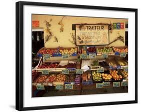 Fruit Displayed Outside Shop, Calvi, Corsica, France-Yadid Levy-Framed Photographic Print