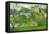 Fruit Garden In Pontoise-Paul Cézanne-Framed Stretched Canvas