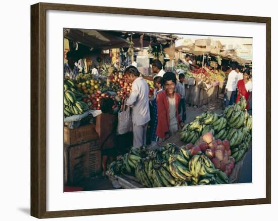 Fruit Including Bananas for Sale in the Market, Bhuj, Kutch District, Gujarat State, India-John Henry Claude Wilson-Framed Photographic Print