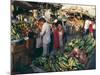 Fruit Including Bananas for Sale in the Market, Bhuj, Kutch District, Gujarat State, India-John Henry Claude Wilson-Mounted Photographic Print