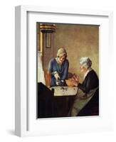 Fruit of the Vine (or Mother and Daughter Pouring Raisins at Table)-Norman Rockwell-Framed Giclee Print