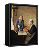 Fruit of the Vine (or Mother and Daughter Pouring Raisins at Table)-Norman Rockwell-Framed Stretched Canvas