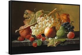 Fruit on a Marble Ledge-Robert Blum-Framed Stretched Canvas
