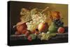 Fruit on a Marble Ledge-Robert Blum-Stretched Canvas