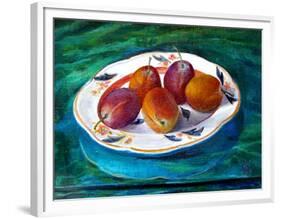 Fruit on a Staffordshire Dish, 2013-Cristiana Angelini-Framed Premium Giclee Print