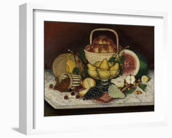 Fruit on Marble, 1865-American School-Framed Giclee Print